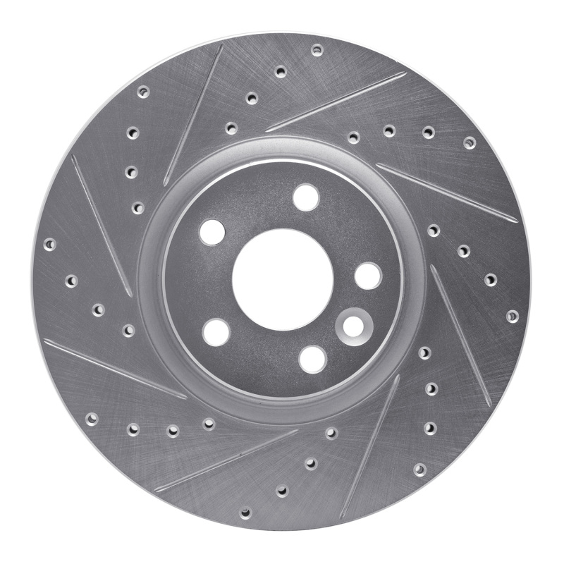 Volvo XC60 Brake Rotor (1) - Front Left - R1 Concepts - Drilled & Slotted - Silver - `16-`17